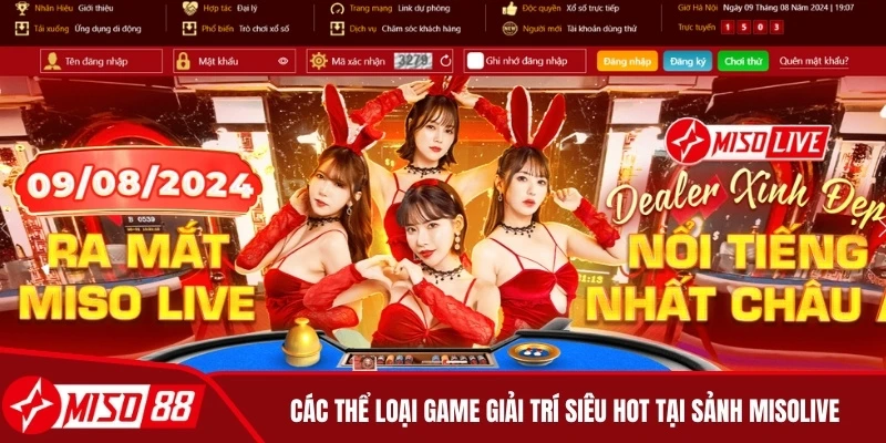 Các thể loại game giải trí được cung cấp tại sảnh Misolive